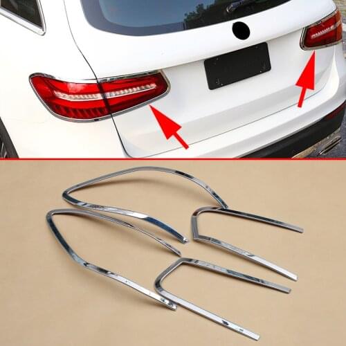 Exterior Accessories Fit For Mercedes Benz GLC X253 Chrome Rear Light Rearlight Taillight Lamp Cover Trim Parts 2016 2017 2018