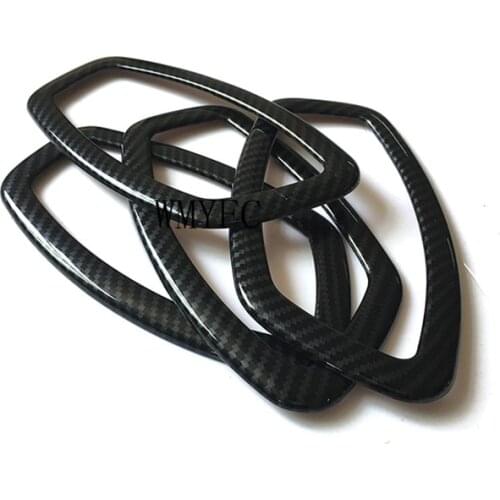 ABS Carbon fiber door inner built handle bowl frame lamp moulding Car styling accessories 4pcs For Renault Captur 2013-2018