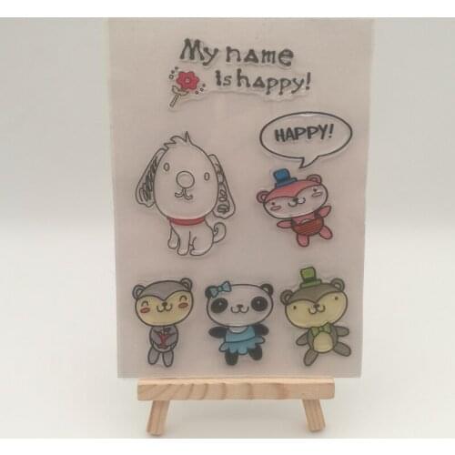 1sheet Happy animal transparent stencil for DIY Scrapbooking photo album decorative sheets