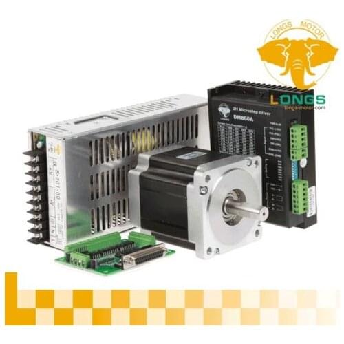 1Axis Nema34 Stepper Motor with 878OZ-In & stepper motor driver DM860A& Power 200W CNC router