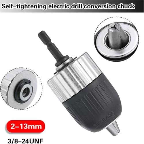 1pc Universal Quick Change Keyless Chuck 2-13mm Self-locking Keyless Electric Drill Chuck for Impact Wrench Drill Holder