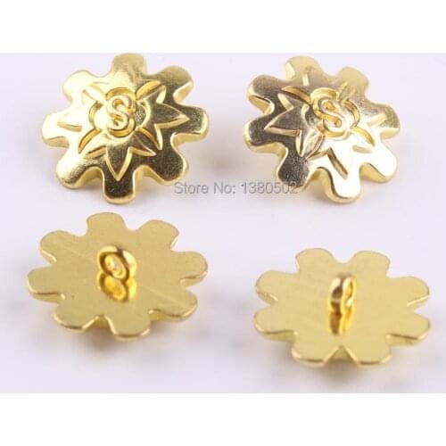 10PCS/lot Fashion 11/13/18mm Gold Metal Buttons Decorative for Clothing Diy Craft Sewing Accessories
