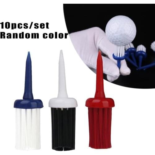 10pcs Plastic Golf Tees Brush Driver Golf Training 57/62mm Random Tool Color M1M3