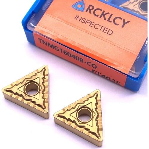 10pcs RCKLCY Turning Tool Triangle TNMG160408 CQ FT4025 Carbide Indexable lathe Inserts CNC Insert Internal Turning Insetrs