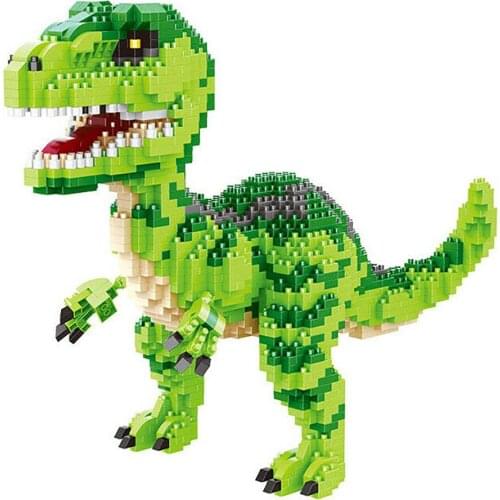 1457Pcs Jurassic Period Velociraptor Building Blocks DIY Dinosaur Educational Toys Micro Bricks for Kids Adults