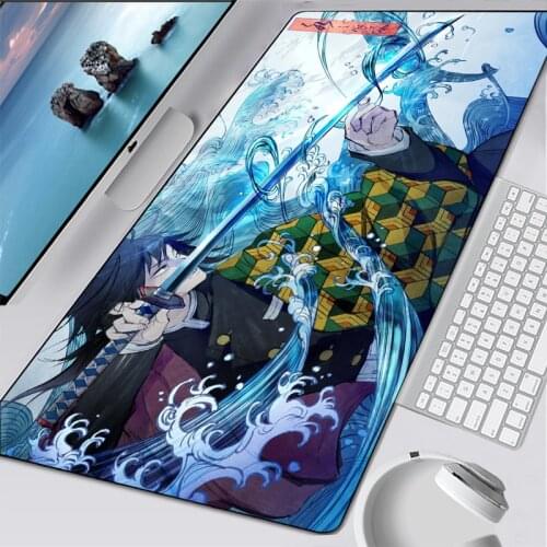 2021 Anime Demon Slayer Gaming Large Mouse Pad Computer Mousepad Lock Edge Keyboard Desk Mat gifts