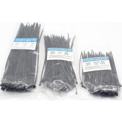 300 Pcs Nylon Cable Self-locking Plastic Wire Zip Ties Set 3*100 3*150 4*200 MRO & Industrial Supply Fasteners & Hardware Cable