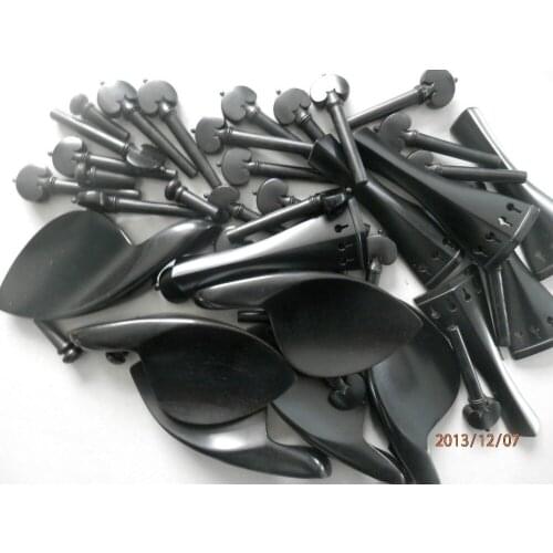 5set of violin ebony fittings 4/4,beautiful ebony decoration