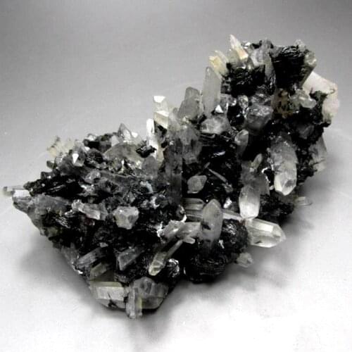 648g Quartz Cluster w/ Hematite Rose - crystals and stones healing Mineral specimen Home Decor feng shui decoration