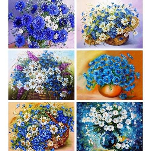 5D Diy Flower Diamond Painting Oil Painting Flower Rhinestone Embroidery Set Picture Mosaic Handmade Home Decoration Decoration