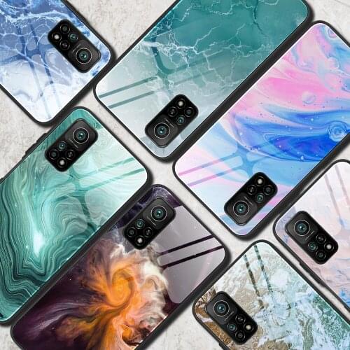 For Xiaomi Mi 10T Pro Case Hard Marble Grain Tempered Glass protective back Cover Case for xiaomi mi 10T mi10t 10TPro shell