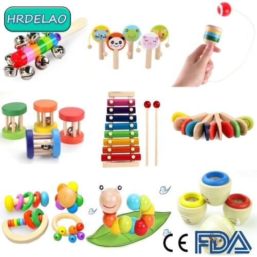 Baby Wooden 3D Music Rattle Clap Board Montessori Educational Toy Puzzle Sound Sensory Jigsaw Training Intellectual Learning Toy
