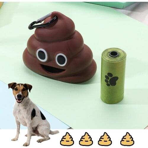 Pet Waste Bag Dispenser Poop Bag Dogs Cat Trash Carrier Pet Bag Loader Cleaning Tool Pet Products Fecal Shape Outdoor Portable