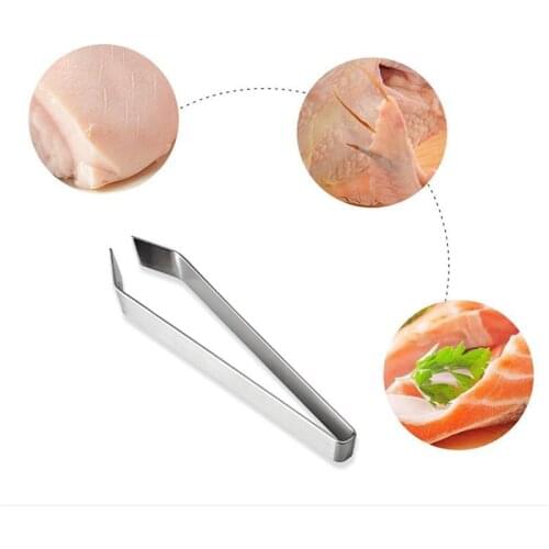 Stainless Steel Fish Bone Tweezers Remover Pincer Puller Tongs Pick-Up Seafood Tool Kitchen Tweezer Fish Bone Tweezers