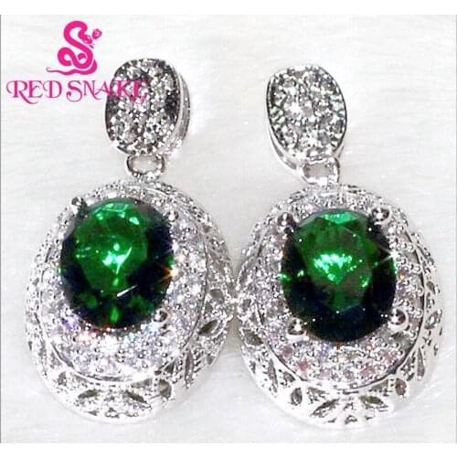 RED SNAKE Special Micro Insert Fashion Jewelry Green Earrings for Women AAA Zircon 88 Grain of Pebble