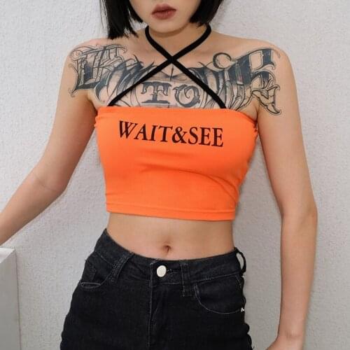 Cross Halter Camis Tank Top Sleeveless Tees Camisole Street Wear Debardeur Crop Tops Women Summer Short Festival Bustier 2019