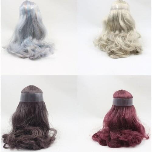 Middie blyth doll scalp wigs including the endoconch series Accessories Silver gray, purple hair for 20cm middle blyth doll NO.8