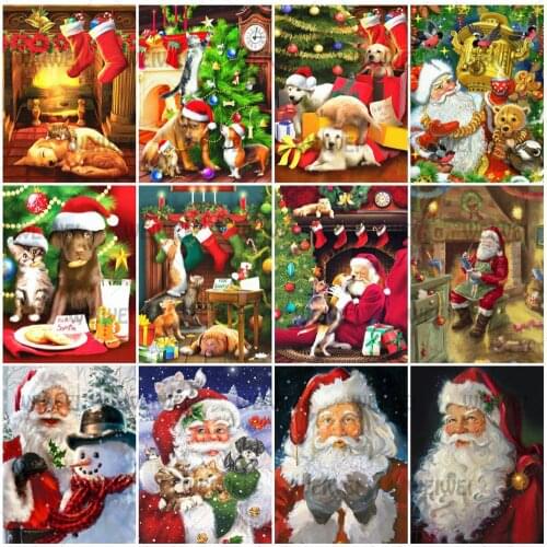 Cartoon Full Square Diamond Embroidery 5D Diamond Painting Christmas Cross Stitch Kit Picture Of Rhinestones Wall Art Decoration