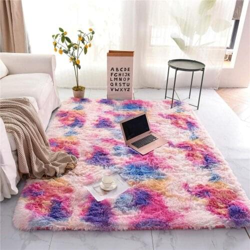 Soft Plush Carpet Suitable For Sofa Living Room Rectangular Fluffy Rug Colorful Abstract Home Decor Carpet Thick And Soft Rug