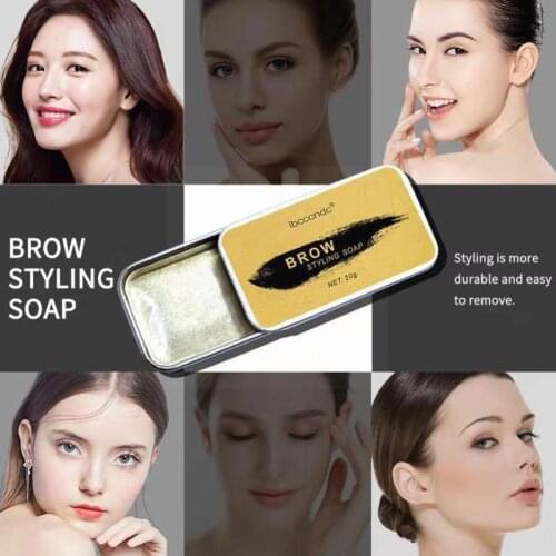 Eyebrow Soap Wax With Trimmer Fluffy Feathery Eyebrows Lift Styling Pomade Gel Soap Brow Makeup For Eyebrow Sculpt V0W3
