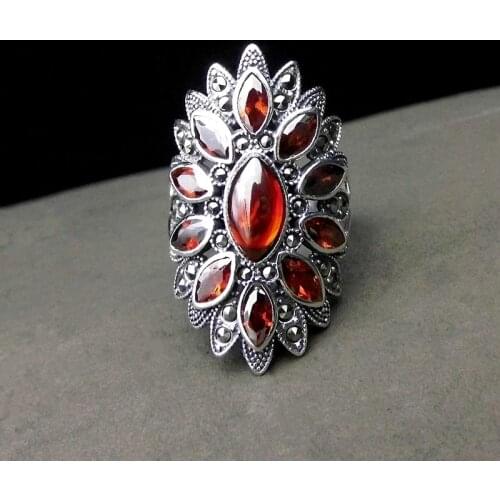 Real jade ring garnet rings 925 sterling silver men women ruby ring 925ring brand jewelry natural stone jewelry