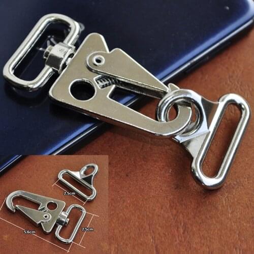 New 1" For 25mm Webbing 4pcs Hook+4Pcs Rings Trigger Spring Gate Metal Swivel Clips Snap Hook DIY Bags Clothes Shoes Accessories