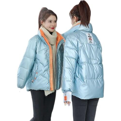 New 2021 Women Short Jacket Winter Thick Stand Collar Cotton Padded Coats Female Loose Parkas Ladies Casual Jacket