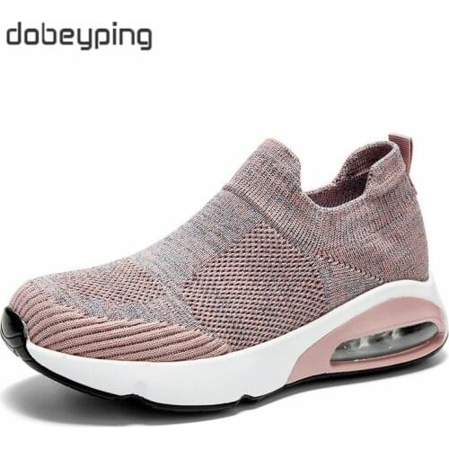 New Autumn Womens Shoes Flat Platforms Female Shoe Mesh Woman Sock Sneakers Thick Bottom Ladies Shoes Slip On Female Loafers