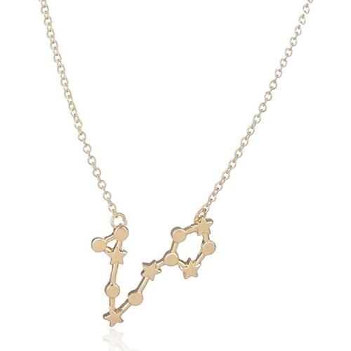 Wholesale 10pc/lot Pisces Zodiac Sign Pendants Long Chain Necklace Gold Silver Plated Summer Collier Women Love Jewelry