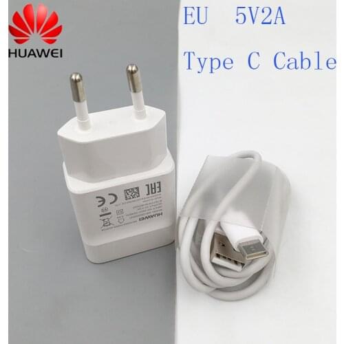 Original Huawei 5V2A EU Plug Charger Power Adapter USB Type C Cable For Huawei Nova 2S 5z 5i 6 Mate 9 10 Pro Honor V8 V9 Play 3