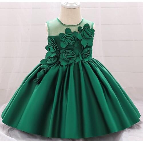 2020 Baby Girls Dress Baby Girl flower Wedding Bridesmaid Pageant Gown Birthday beautiful girls Baptism dress