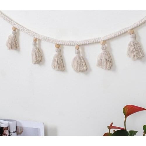 Tassel Pendant Attractive Rustic Cotton Household Tassel Garland for Wall