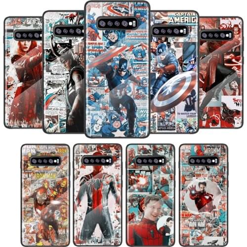 Retro Marvel Comics For Samsung Galaxy S21 Ultra Plus 5G M51 M31 M21 Tempered Glass Cover Shell Luxury Phone Case