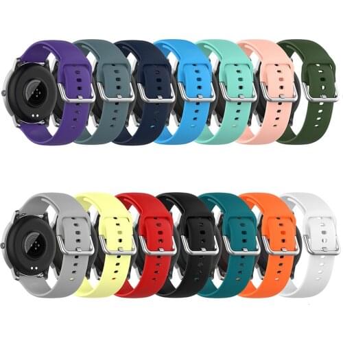 20mm Silicone Band for Samsung Galaxy Watch 42mm Active 2 40 44mm Gear S2 Soft Sport Watchband Strap Bracelet for Huami Amazfit