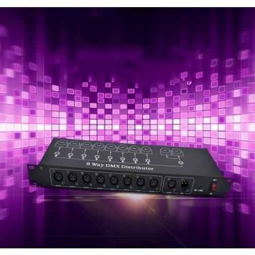 Free shipping Best quality 8CH DMX Splitter DMX512 Light Stage Lights Signal Amplifier Splitter 8 way DMX Distributor