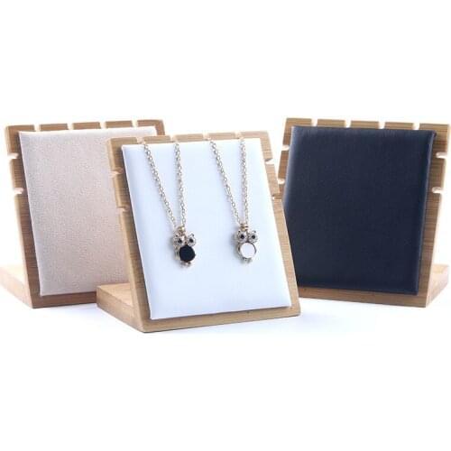 Bamboo Jewelry Display Rack Storage Earrings Necklace Pendant Display Stand Organizer Jewelry Counter Display Jewelry Storage