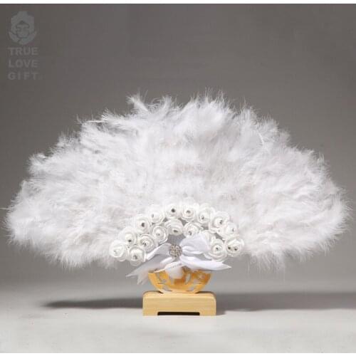 Wedding Feather Fan Performance Props Wedding Bride Holding Fan decorative fan feather fan lace fan hand held fan