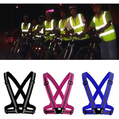 Highlight Reflective Straps Night Running Riding Clothing Vest Adjustable Safety Vest Elastic Band For Adults and Children