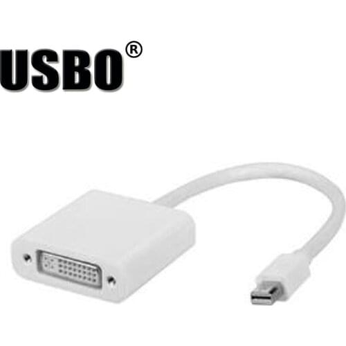 High quality white Thunderbolt HD data line high speed Thunderbolt male to DVI female monitor transfer cable support MINI DP