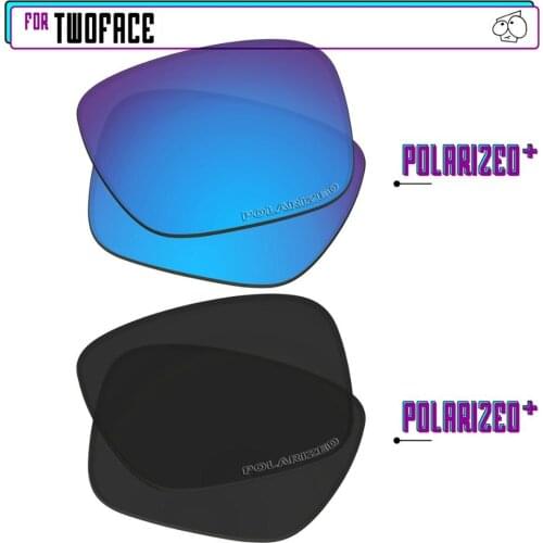 EZReplace Polarized Replacement Lenses for - Oakley TwoFace Sunglasses - BlackPPlus-BluePPlus