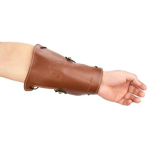 Archery Cow Leather Arm Guard Protector Recurve Bow Cowhide Brown Arm Gear Protect Arm Hunting Shooting