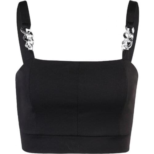 Women Camisole Off Shoulder Summer Thick Chain Short Top for Summer