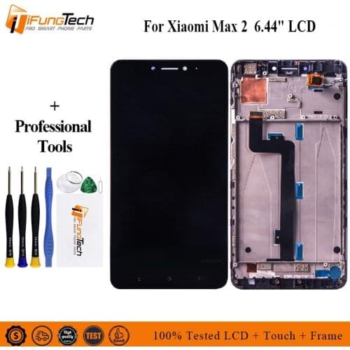 6.44" New Repair Parts LCD Display For Xiaomi Max 2 Display Touch Screen For Mi Max 2 Digitizer Assembly With Frame+Tested