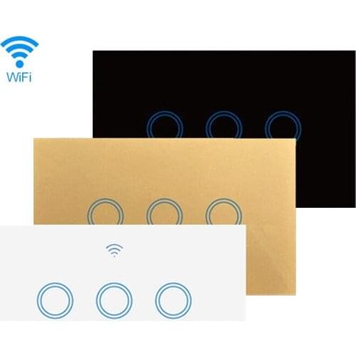1/2/3 Gang Wireless Smart Control Light Switch WiFi Touch Switch Wall Light Panel Intelligence Timing Remote APP Control Switch