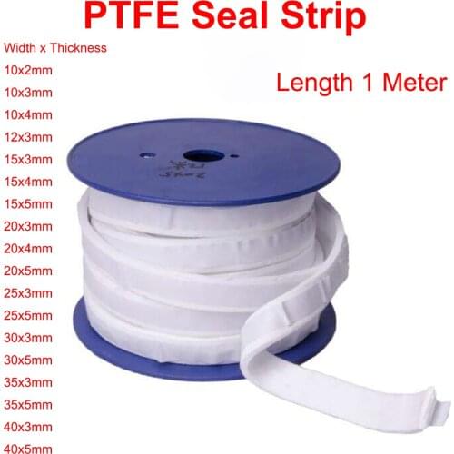 1Meter PTFE Seal Strip Tetrafluoro Elastic Band Self-adhesive Expanded Foamed Strip Sealing Gasket Width 10-40mm Thick 2/3/45mm