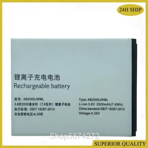 100% New 2000mAh AB2000JWML Battery For Philips Xenium S337 CTS337 Mobile Phone High Quality