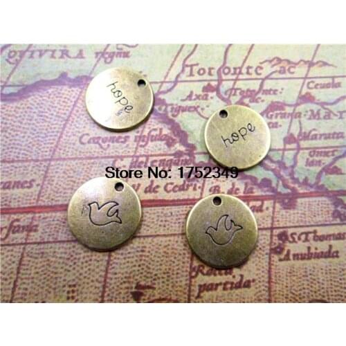 15pcs--Hope Charm,Antique bronze hope Pendants/Charms, DIY Supplies, Jewelry Making,19mm