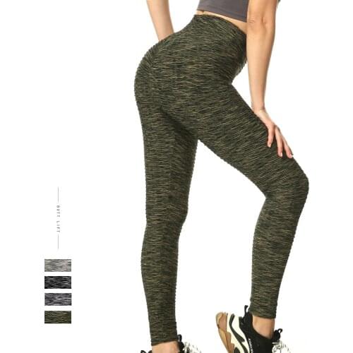 2021 High Waist Jacquard Leggings Push Up Leggings Sport Women Fitness Running Yoga Pants Energy Tight Leggings Gym Girl Leggins