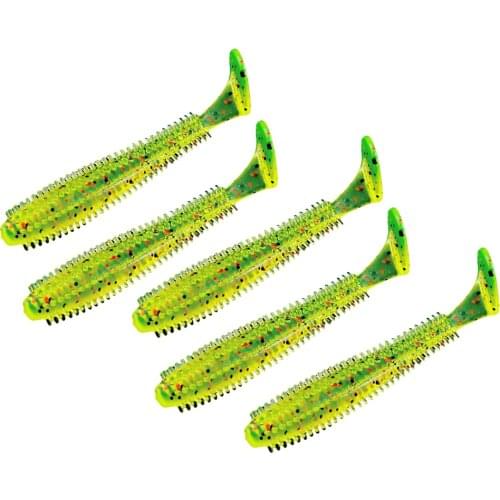 5Pcs Artificial Soft Lures Simulated T Tail Sea Cucumber Shiner Swimbaits