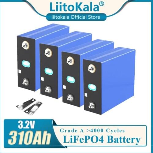 LiitoKala 3.2V 310Ah lifepo4 battery DIY 12V 24V 310AH Rechargeable battery pack for Electric car RV Solar Energy storage system